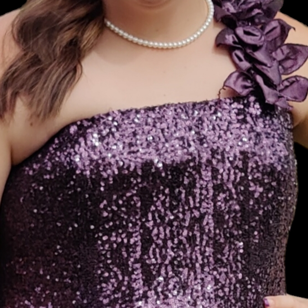 Purple Sequin Embellished Bodycon Dress